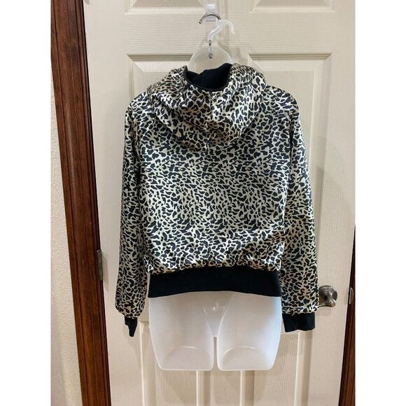 Reversible Womens Hoodie Jacket  Leopard Print & Black Embellished Design Juicy - Picture 7 of 9